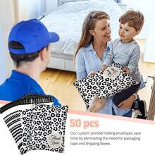 Leopard Print Poly Mailers,50Pcs Shipping Bags 14.5 X 19 Thank You Print, Fashionable & Durable, For Express Delivery,  Plastic Mailing Bags,Logistics Shipping Package Back To School - Cheetah Claw - View 3