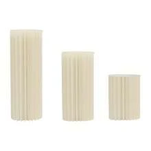 Set Of 3 White Flower Stands, Cardboard Construction With PVC Panels, Multi-Tiered Honeycomb Cylinder Decoration For Weddings, Event Background Indoor & Outdoor, Stable Table Centerpiece For Events - trắng - Xem 8