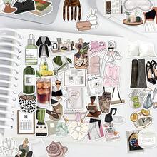 50张干净女孩白色贴纸，适用于笔记本、会计簿、书桌、墙壁、杯子装饰、教室用品，适合万圣节，创意贴纸作为礼物 - 彩色 - 查看 3