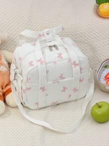 1 chiếc túi đựng cơm trưa bằng vải nhung kẻ có nơ, nhỏ gọn, dễ thương, cách nhiệt, có thể tái sử dụng, chống rò rỉ, kiểu dáng tối giản, thích hợp cho công việc, du lịch, cắm trại và dã ngoại. - Nhiều màu - Xem 13