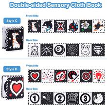 1 Stück Baby Spielzeug, Schwarz-Weiß Kontrast Stoffbuch, visuelle sensorische Anregung, Frühförderung Spielzeug für Babys