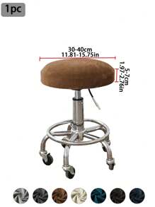 1 件/2 件银狐天鹅绒圆形凳套，经典简约设计，高弹性，防污防尘，适用于酒吧、餐厅、客厅装饰 - 彩色 - 查看 9