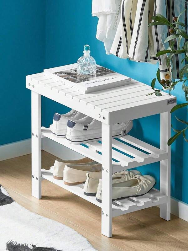 SoBuy Bench FSR02-K-W Shoe Bench Shoe Storage Bench Storage Bench Shoe Rack Shoe Storage Rack Shoe Cabinet Shoe Storage Cabinet Storage Cabinet Shoe Cupboard Storage Cupboard Hallway Furniture Entryway Furniture White Morden Style Minimal Style Nordic Style