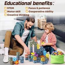 Magnetic Building Blocks Playset, Magnetic Mining World Cubic Crystal Sword Educational Sensory Toys, Best Gift For Boys Girls Kids, STEM Education, 3+ Years Old, DIY Pixel Style - Multicolor - View 5