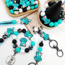 25pcs Silicone Beads, Pink 3D Nurse Cup Shaped Silicone Beads, Floral & Medical Element Print Round Beads, Suitable For Jewelry Making, Decoration, Earrings, Necklaces, Bags, Pens, Phone Chains, Makeup Brushes, Keychains And Other DIY Projects