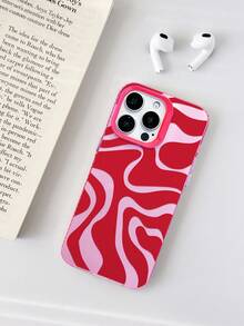 Ốp điện thoại chống rơi Chaos Striped tương thích với iPhone 11 Pro Max, 16 Pro Max, 15 Pro, 14 Plus, 13, 12, 11, 13 Pro Max, 12 Pro - Khung gương màu hồng Bột bạc - Xem 2