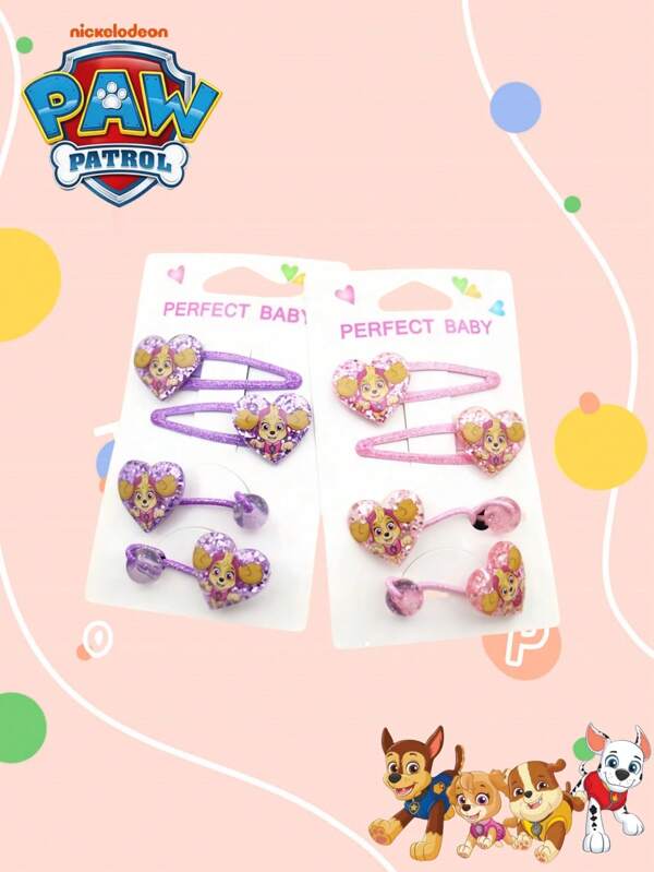 Paw Patrol 2/4pcs Paw Patrol Hair Tie Hairpin Set Hair Accessory Bangs Clip Edge Clip Pair Clip Pair Atmosphere Decoration, Perfect Party Decoration, Home Decoration Ornament, Perfect Room Decoration, Christmas Gift Valentine's Day, Ideal Friend Gifts For Birthday Celebrations, Souvenirs, Women's Souvenir, Cute Aesthetic, Valentine Day Gifts, Decorations, Home Decor, Valentines Gifts