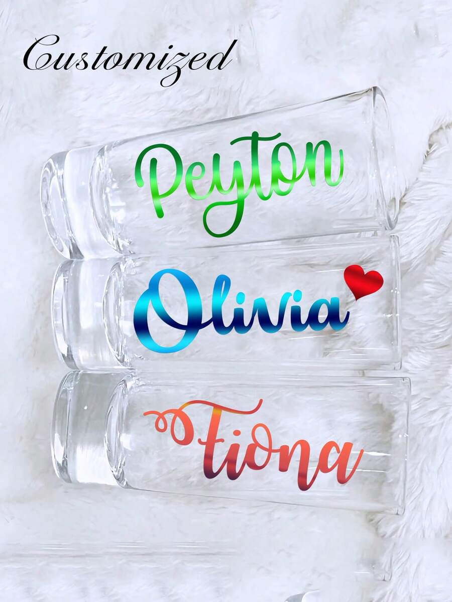 1PC Personalized Shot Glass, Custom Shot Glasses Bulk Personalized Tall Shot Glasses With Name, Bridal Party Gift, Custom 2OZ Shot Glass, Bridesmaid Groomsman Proposal, Bachelorette Party, Wedding Favor, Multi-Functional, Adjustable, Durable, Ornamental, Reusable, Exquisite, Adorable, Ideal Gifts, Birthday Party Favors, Graduation Gifts - Multicolor - View 1