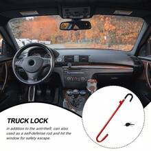 Car Steering Wheel To Pedal Lock Anti-Theft Device Twin Hook With 2 Keys Red F - Red - View 3