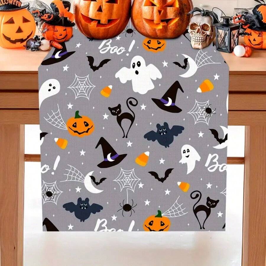 1 cái, Trang trí nhà cửa, Cờ bàn vải lanh in họa tiết lá phong bí ngô ma Halloween, Khăn trải bàn, Thích hợp cho bàn ăn, Trang trí mùa thu, Cờ bàn phong cách hiện đại có thể giặt được, Chống nhiệt, Chống ố, Trang trí phòng, Thảm trải bàn, Thảm trải bàn bếp, Trang trí tiệc tùng, Trang trí nhà cửa, Quà tặng Halloween lý tưởng