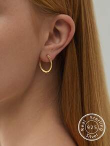 FOREVER QUEEN 1 par de brincos de argola Huggie de prata esterlina 925 para mulheres e meninas, brincos de argola hipoalergênicos e leves, brincos de argola circulares