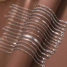 15pcs Minimalist Elegant Heart, Bead, Plane, Snake Bone, Chain Bracelet Set, Versatile Daily Wear - Silver - View 6