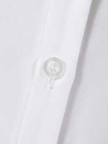 Girls' Lace Patchwork Turndown Collar Shirt With Suspender Skirt, Suitable For Spring And Autumn