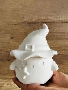 用于铸造的硅树脂模具、带有女巫帽设计的 3D 幽灵储物盒、用于万圣节装饰的 DIY 水晶环氧树脂烛台罐模具、不对称形状工艺品 - mold - 查看 6