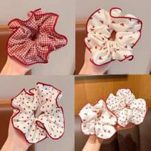 5个/3个/1个高品质红色波点蝴蝶结发圈，甜美少女学生发圈，可扎马尾辫和丸子头，发圈，沐浴化妆，洗脸，发饰，运动，家居美容女性配饰礼品化妆家居健身女性配饰头部配饰 - 彩色 - 查看 9