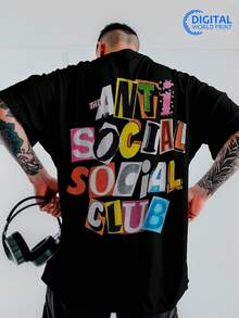 T-Shirt Oversized Shirt AntiSocial Social Club Collage Streetwear Premium Summer Winter T-Shirt - Đen_3235 - Xem 1