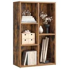 VASAGLE Bookcase, 5 Tier Shelf, Storage Unit, For Living Room, Office, Bedroom, Partition Divider, 50 X 24 X 80 Cm, Rustic Brown - Rust Brown - View 6
