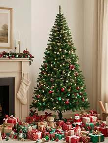 Green Artificial Christmas Tree, Holiday Christmas Tree, Indoor Christmas Decoration, Suitable For Office, Home, Shop, Party, Christmas Party Decor, Party Holiday Decoration - متعدد الألوان - مشاهدة 2