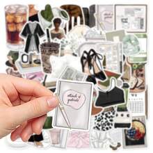 50张干净女孩白色贴纸，适用于笔记本、会计簿、书桌、墙壁、杯子装饰、教室用品，适合万圣节，创意贴纸作为礼物 - 彩色 - 查看 5