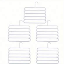 5/3/1 pezzo Portapantaloni a 5 ripiani salvaspazio, organizer multifunzionale per armadio, appendiabiti in plastica per pantaloni, organizer per armadio per pantaloni, jeans, gonne, sciarpe, camera da letto e asciugatura sul balcone, accessorio per la decorazione della casa, adatto per pantaloni, gonne, sciarpe, conservazione domestica, decorazione della casa, regalo per la Festa del Papà
