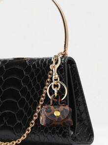 迷你复古豹纹零钱包，挂包，咖啡色小巧零钱包钥匙扣，复古时尚精致包包挂件，多功能设计挂件，易于悬挂，可用作车钥匙配件，适合送给朋友、女友、妻子、情侣，适合工作、购物、外出、旅行，新学期必备单品，教师节礼物 - 彩色 - 查看 6