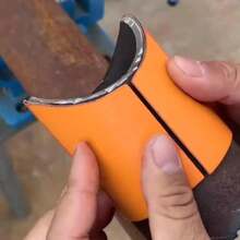10 件套精密管道支架模板切割辅助标记工具，10 种尺寸，金属管道绝缘材料切割工具，精密曲边轮廓切割指南，水管支架模板套件 - 橘色 - 查看 1
