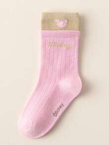 5 Pairs Disney Kids Socks, Mickey And Minnie Cartoon Pattern Children Mid-Calf Socks, Cute Boys Socks, Unique Disney Cartoon Design, Fashionable Casual, Comfortable Breathable, Also Suitable For Girls And Students Daily Wear. Must-Have For Disney Fans, Back To School Gift, Holiday Gift. - Multicolor - View 4