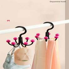 1pc Heavy Duty 360° Rotating 6-Hook Wall Mount Storage Rack For Coats, Bags, And Lingerie – Space-Saving Multifunction Closet Organizer With Build And Modern Finish, Wall-Sized Rack For Entryways, Bedrooms, And Hallways, Perfect For Maximizing Vertical Storage And Tidy Living Spaces, Easy Installation And Stable Mounting, Lightweight Yet Sturdy, Ideal For Apartment, Dorm, And Home Makeover - Multicolor - View 2