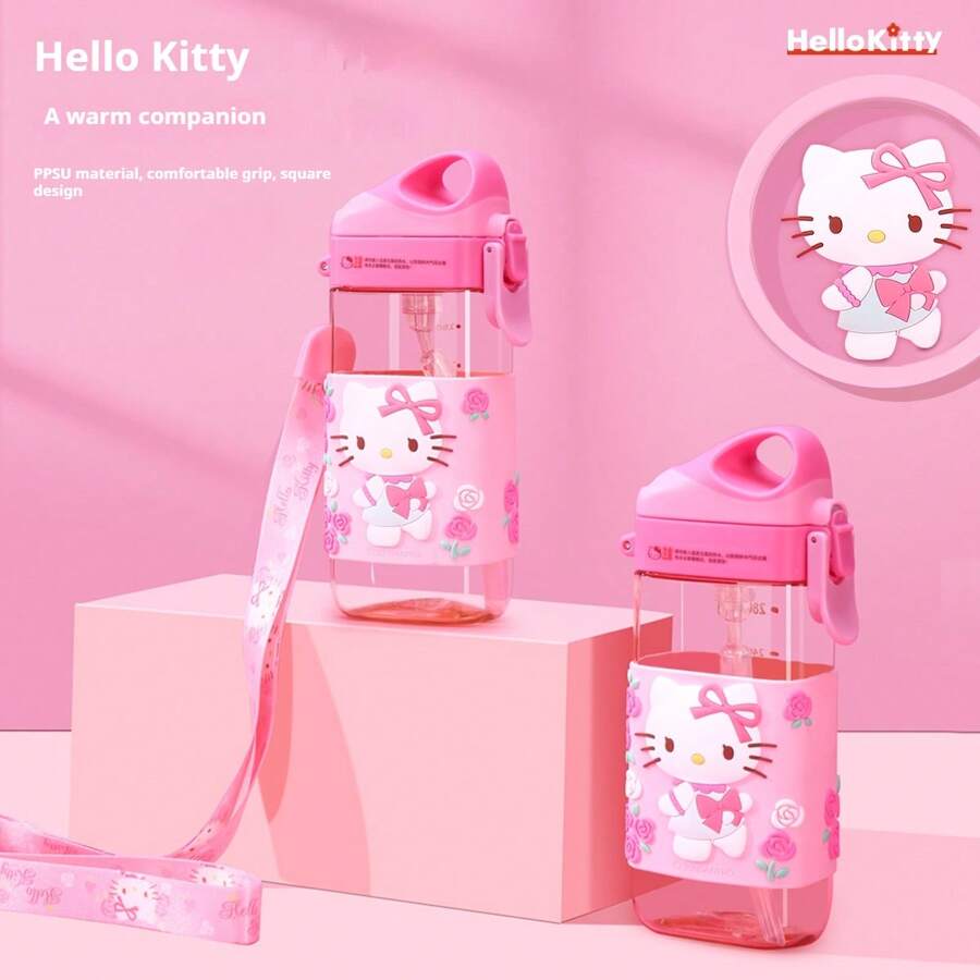 Hello Kitty Pink Cute Cartoon Water Cup - PPSU Material, Leakproof & Sealed, Ideal For Back To School, Outdoor & Home Daily Use