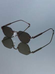 Kính thời trang nam nữ hình thoi không gọng kim loại cổ điển hiện đại, phong cách retro, độc đáo, tiệc tùng, đường phố, sàn diễn catwalk, punk, hoang dã - Nhiều màu - Xem 5