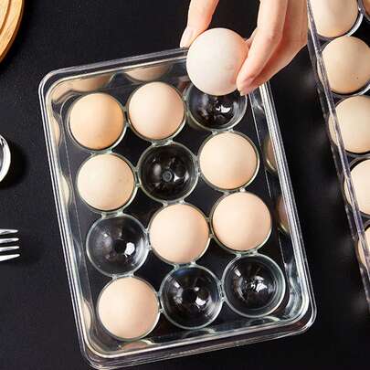 1 件可堆叠透明鸡蛋收纳盒、冰箱收纳盒、节省空间的鸡蛋架，适用于厨房家居