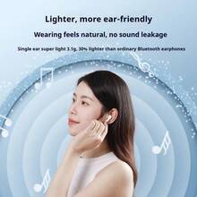 Tai nghe Bluetooth không dây Lenovo TC3302 màu đen, nhét tai bán trong, thoải mái, Bluetooth 5.3 dành cho chơi game, thể thao và nghe nhạc, tương thích với điện thoại Apple, Huawei và Xiaomi - màu đen - Xem 4