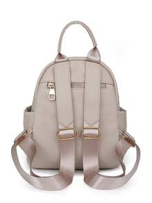 Zaino da donna di colore a contrasto alla moda, versatile, con ampia capacità, casual, leggero per uso esterno e da viaggio, adatto per studenti universitari - Beige - Visualizzare 4