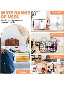 Sản phẩm mới! Túi đựng đồ du lịch đa năng tích hợp sạc - Túi đựng đồ vệ sinh cá nhân trong suốt, vật dụng cần thiết khi đi du lịch, túi đựng mỹ phẩm du lịch có khóa kéo di động, túi đựng đồ vệ sinh cá nhân bằng PVC trong suốt dùng cho bãi biển, túi đựng đồ chống thấm nước, túi sắp xếp đồ trong suốt, túi đựng cáp và USB, túi đựng mỹ phẩm PVC được chấp thuận tại sân bay dùng để đựng sạc, cáp và pin dự phòng. - Nhiều màu - Xem 6