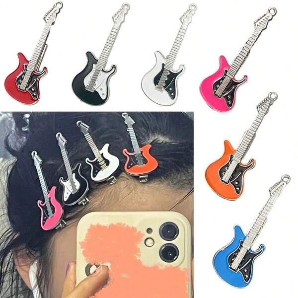 LZ6PCS Cute Y2K Hair Clips Guitar Duckbill Metal Hair Clip Vintage Hair Pins Y2K For Women Accessories Grunge Style17402
