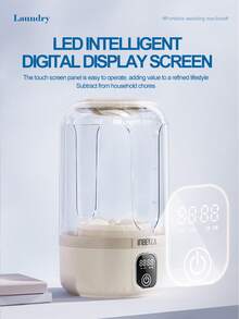 Mini Underwear Sock Washing Machine Home Use Fully Automatic Portable Laundry CupMustlong Battery Life - Multicolor - View 8