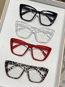 1/3pcs Fashionable Cat Eye Large Frame Cute Classic Photography Glasses - Multicolor - View 6