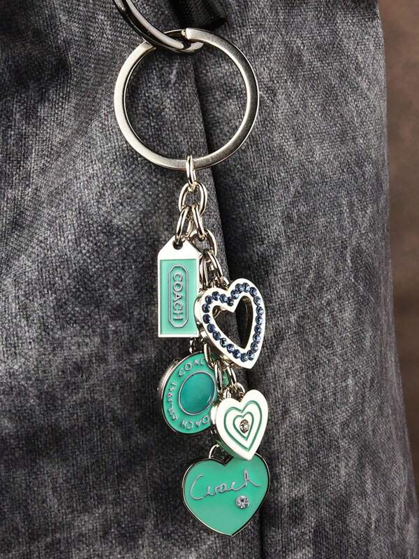 1 Pieza Exquisita Llavero con Piedra de Ojo de Gato, Llavero de Cuero con Flor, Colgante de Bolso de Amor Verde, Colgante Metálico de Pareja para Bolso y Coche, Accesorios de Llavero de Coche, Accesorios de Coche, Gótico Lindo Y2k