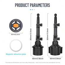 xnyocn 车载杯架磁性手机支架，单手操作可调节底座宽度，适用于大多数车载杯底座 - 彩色 - 查看 2