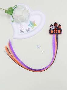 Adorable conjunto de accesorios para el cabello con temática de Halloween - Incluye diseños de castillo, sombrero de bruja, araña, gato negro y calabaza en un esquema de colores morado, naranja y negro. Ya sea para una fiesta o para ir a pedir dulces, ¡este conjunto te convertirá en la estrella del espectáculo!