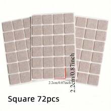 72/96-teiliges Möbel-Filzgleiter-Set - rutschfeste Stuhlbein-Pads zum Schutz von Holzböden, Möbel mit Metallfinish und Bodenschutz-Pads - neutrales Beige in verschiedenen Größen