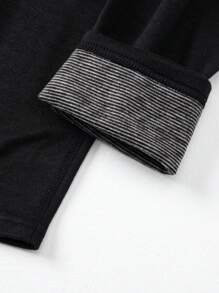 2pcs Men's Fashion Top + Pants Set, Autumn/Winter Thermal Underwear Set