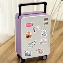 SCXXBSW 50 sztuk romantycznych, kreatywnych naklejek do czytania z kreskówek DIY, wodoodporne naklejki na bagaż i notes z gitarą