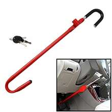 Car Steering Wheel To Pedal Lock Anti-Theft Device Twin Hook With 2 Keys Red F - Red - View 8
