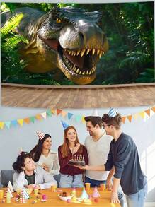 1PC Polyester Backdrop, 2D Dinosaur Design,Dino World Polyester Backdrop - 2D Stegosaurus & Volcano Design For Grand Openings, School Plays & Jurassic Parties - No Power Needed All-Weather Event Banner (75x110 Inch) Meteor Shower, Galaxy Print, Astronaut Suit, Jungle Vines, Tropical Birds, Waterfall Mist, Coral Glow,