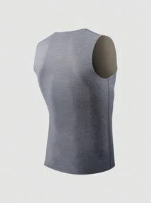 2pcs Men Double-Sided Fleecy Seamless Unisex Vest, Contoured Fit Undershirt With Brushed Lining, Fall / Winter