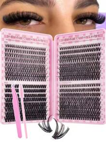640pcs Curl D Lashes Cartoon Eyelash Extension Kit, Including 30D 40D 50D 8-16mm DIY Personalized False Eyelashes, 3D False Lashes Russian Curly Eyelashes Drama Messy Mink Lashes, For Drama, Daily Makeup, Cosplay, Full Face And Everyday Wear, Portable For Daily Use Or Outings Lash Clusters, Eyelash Clusters, Individual Eyelashes, Lashes, Fake Lashes