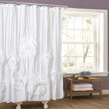 LUSH DECOR Serena Shower Curtain Blush 72X72 Halloween-Fall Decor-Room Decor - White - View 2