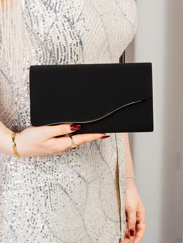 Elegant Velvet Flap Party Evening Bag, Women's Multifunctional Clutch With Detachable Metal Chain Shoulder/Crossbody Strap, Suitable For Parties, Galas, Gatherings, Weddings, An Excellent Gift Choice