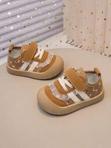 Pantofi sport la modă pentru fete, pantofi sport casual pentru copii mici cu talpă moale din cauciuc, broderie și sistem de prindere cu cârlig și buclă, adidași ușori pentru alergare - Kaki - Vizualizare 3